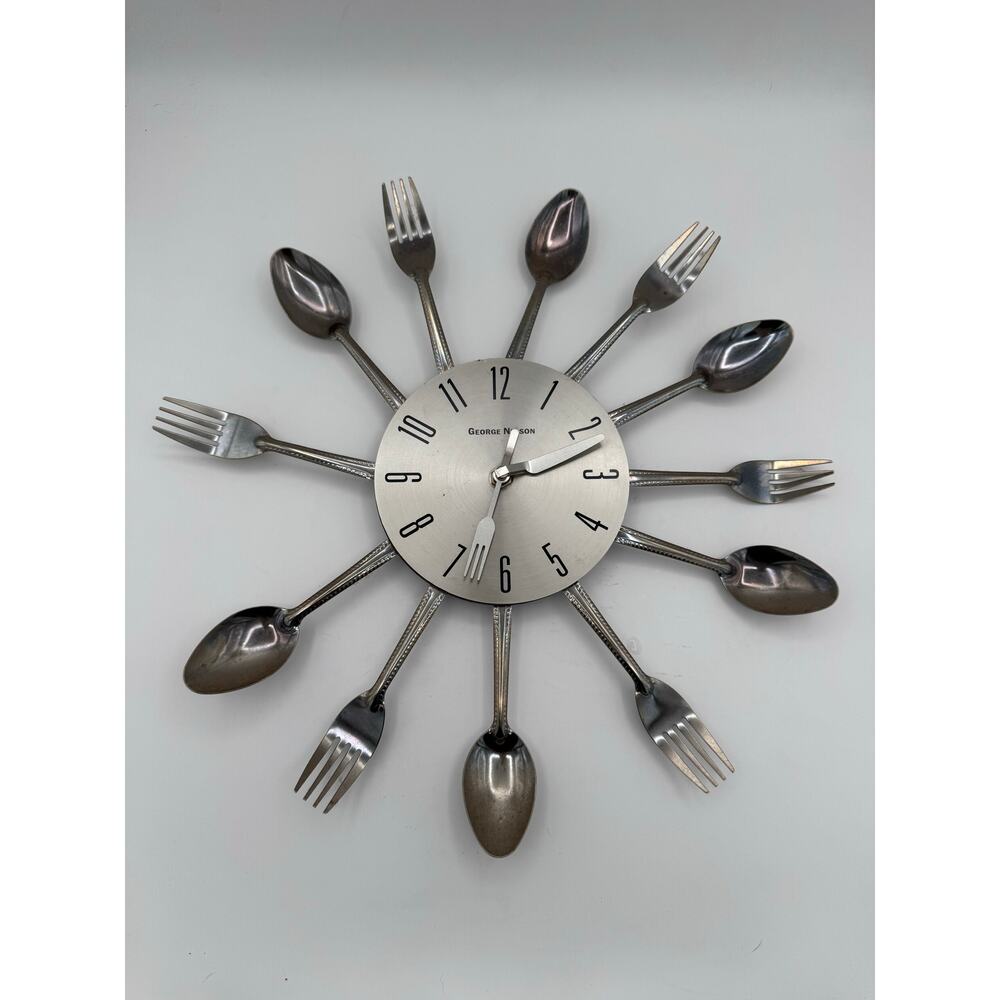 Vintage George Nelson Spoon & Fork Clock